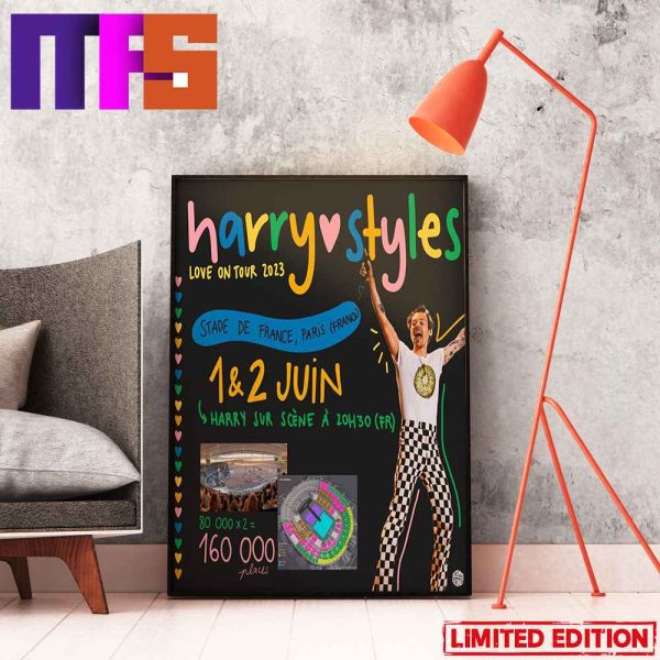 Harry Styles Love On Tour 2023 Stade De France Paris Home Decor Poster-Canvas