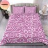 Louis Vuitton Pink Pattern Comforter Bedding Set