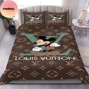 Louis Vuitton X Mickey Mouse Queen Bedding Set