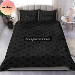 Louis Vuitton X Supreme Black Best Comforter Bedding Set