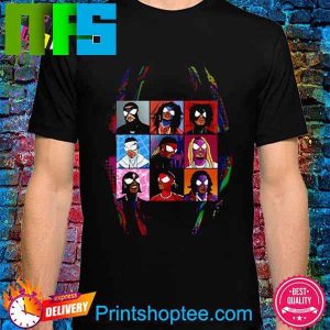 Official The Current Feature List For Metro Boomin Spider-Man Across The Spider-Verse Soundtrack Style T-Shirt