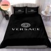 Versace Black And White Logo Retro Queen Bedding Set