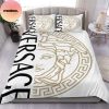 Versace Golden Logo With Black Flames King Bedding Set