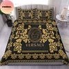 Versace Golden Logo White Back Luxury King Bedding Set