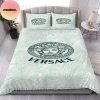 Versace Golden Logo With White Luxury King Bedding Set