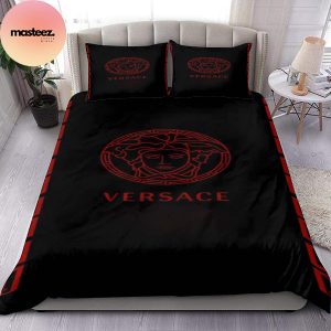 Versace Red Logo Luxury Queen Bedding Set