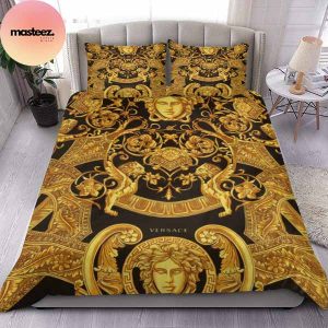 Versace Royal Golden Squares King Size Bedding Set