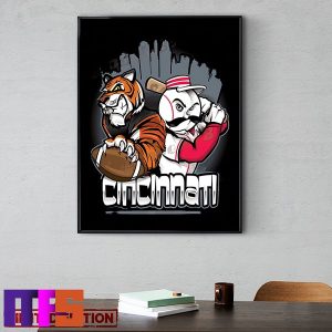 Cincinnati Bengals x Cincinnati Reds art by Eric Poole Home Decor Poster Canvas Cincinnati Bengals x Cincinnati Reds art by Eric Poole Home Decor Poster Canvas