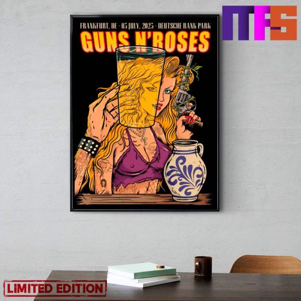 Guns N’ Roses Tour June 3 2023 Deutsche Bank Park Frankfurt Germany Home Decor Poster Canvas