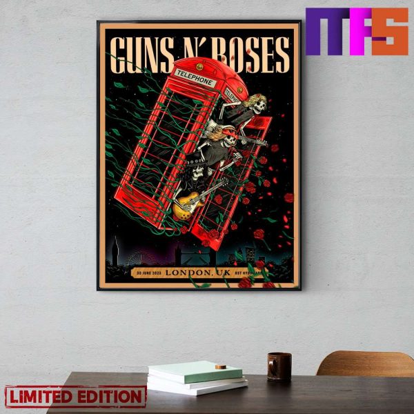 Guns N Roses World Tour 30 June 2023 London England BST Hyde Park Home Decor Poster Canvas