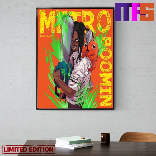 Metroo Boomin x Chainsaw Man Home Decor Poster Canvas