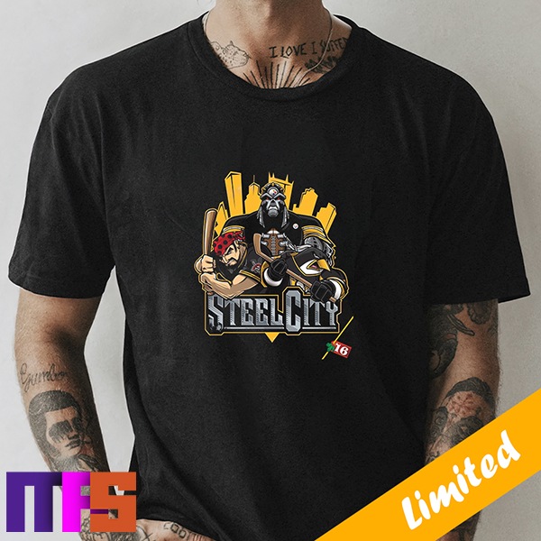 Pittsburgh Steelers x Pittsburgh Penguins x Pittsburgh Pirates art by Eric  Poole Fan Gifts T-Shirt - Masteez