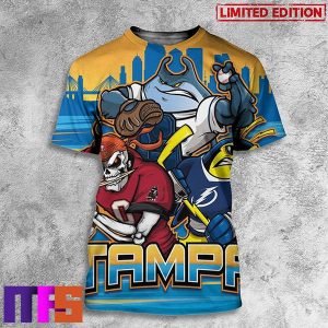 Tampa Bay Buccaneers x Tampa Bay Lightning x Tampa Bay Rays Art By Eric Poole 3D T-Shirt