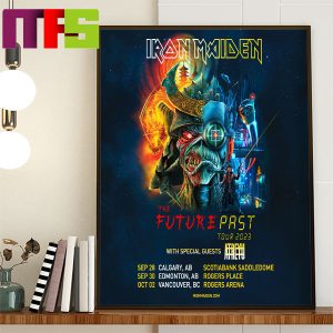 Iron Maiden The Future Past Tour 2023 With Special Guest Atreyu Home Decor Official Poster Canvas