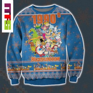 1990s Nickelodeon Iconic Characters Christmas Ugly Sweater 2023