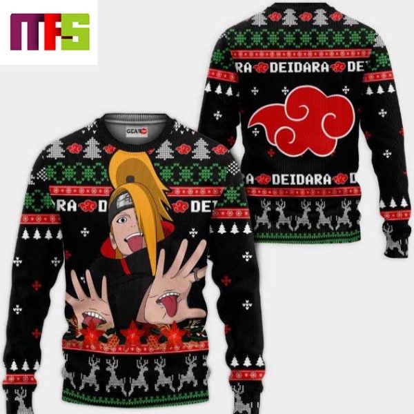 Akatsuki Deidara Naruto Anime Christmas Ugly Sweater 2023