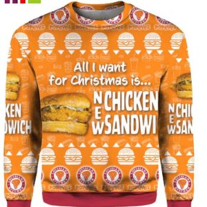 All I Need For Christmas Is New Chicken Sandwich Xtmas Ugly Sweater 2023