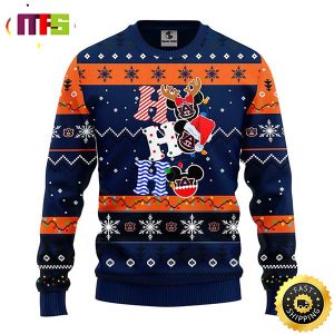 Auburn Tigers Hohoho Mickey Disney Funny Cute Best For 2023 Holiday Christmas Ugly Sweater
