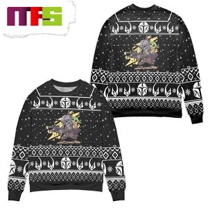 Baby Yoda Boba Fett Star Wars Cute Funny Best For 2023 Holiday Christmas Ugly Sweater