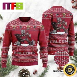 Baby Yoda Boba Fett The Mandalorian Atlanta Falcons Cute Funny Best For 2023 Holiday Christmas Ugly Sweater