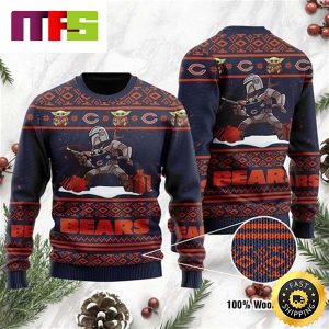 Baby Yoda Boba Fett The Mandalorian Chicago Bears Cute Funny Best For 2023 Holiday Christmas Ugly Sweater