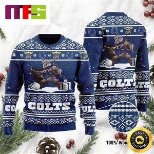 Baby Yoda Boba Fett The Mandalorian Indianapolis Colts Cute Funny Best For 2023 Holiday Christmas Ugly Sweater