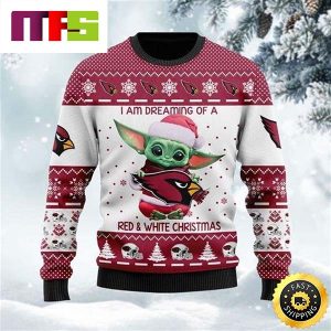 Baby Yoda I Am Dreaming Of A Red And White Christmas Cute Funny Best For 2023 Holiday Christmas Ugly Sweater