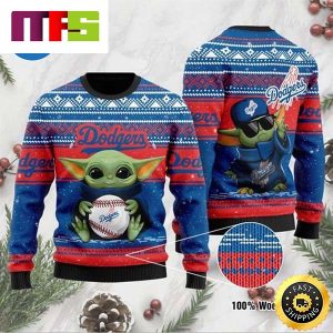 Baby Yoda Los Angeles Dodgers Cute Funny Best For 2023 Holiday Christmas Ugly Sweater