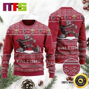 Baby Yoda The Mandalorian Atlanta Falcons Cute Funny Best For 2023 Holiday Christmas Ugly Sweater