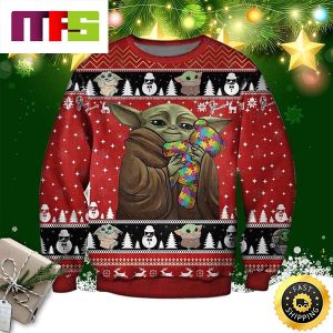 Baby Yoda With Puzzles Autism Star Wars Cute Funny Best For 2023 Holiday Christmas Ugly Sweater