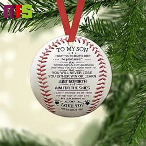 Baseball To My Son Christmas Tree Decorations 2023 Unique Ceramic Xmas Ornament