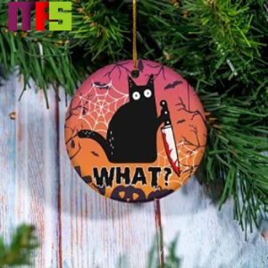 Black Cat What Halloween Christmas Tree Decorations 2023 Unique Xmas Ornament