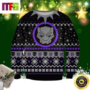 Black Panther Marvel Movie Snowflake Pattern Unique Idea Best For 2023 Holiday Christmas Ugly Sweater