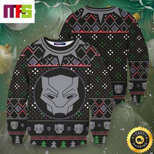 Black Panther Mask Marvel Black Pattern Unique Idea Best For 2023 Holiday Christmas Ugly Sweater