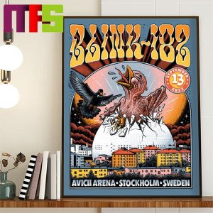 Blink-182 At Avicii Arena Stockholm Sweden On September 13th 2023 Home Decor Poster Canvas