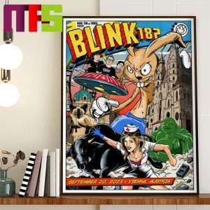 Blink-182 At Vienna Event Poster In Austria On September 20th 2023 Home Decor Poster Canvas