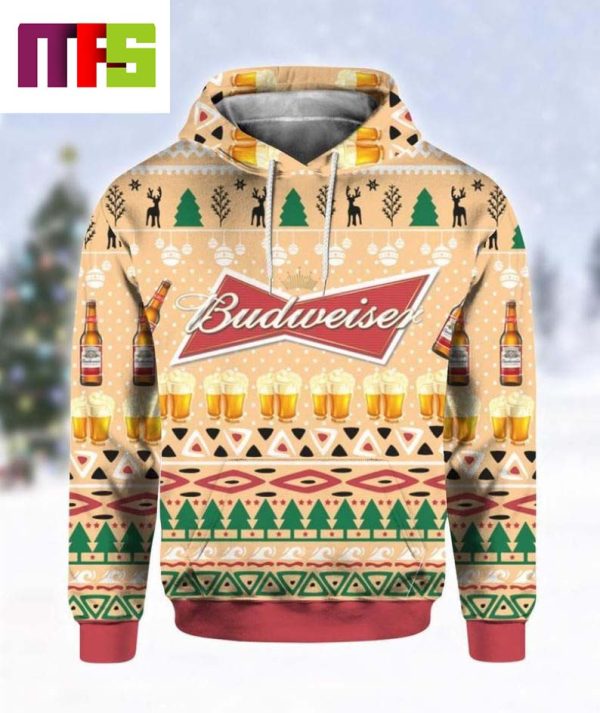 Budweiser Beer Bottle Christmas Ugly Sweater 2023