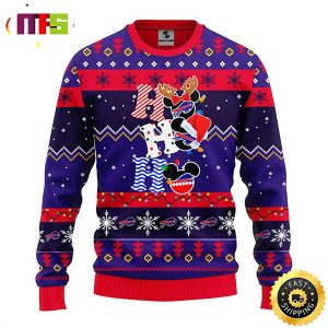 Buffalo Bills HoHoHo Mickey Disney Funny Cute Best For 2023 Holiday Christmas Ugly Sweater