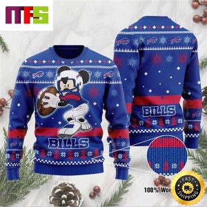 Buffalo Bills Mickey Mouse Disney Football Player Funny Cute Best For 2023 Holiday Christmas Ugly Sweater