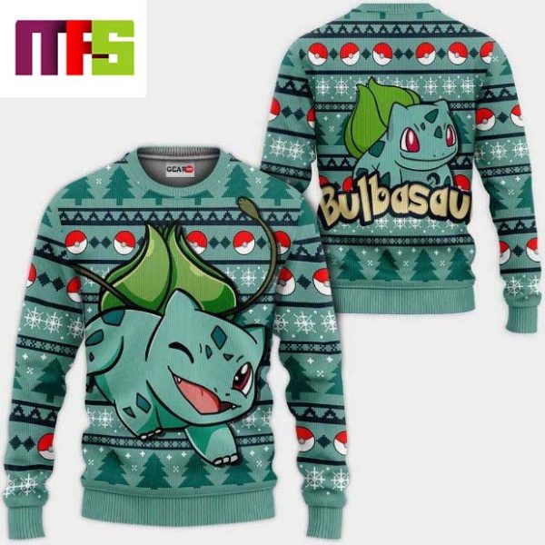 Bulbasaur In Anime Pokemon Christmas Ugly Sweater 2023
