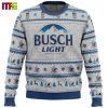 Busch Light Beer On White And Blue Background Christmas Ugly Sweater 2023