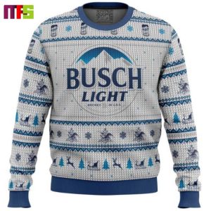 Busch Light On White Background Christmas Ugly Sweater 2023
