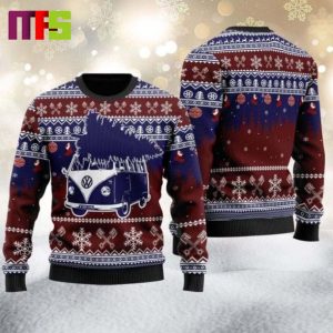 Camping Car With Christmas Tree Xmas Ugly Sweater 2023