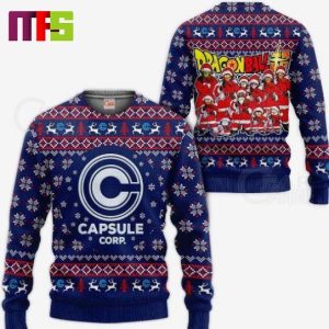 Capsule Corp And  Dragon Ball Members Christmas Ugly Sweater 2023