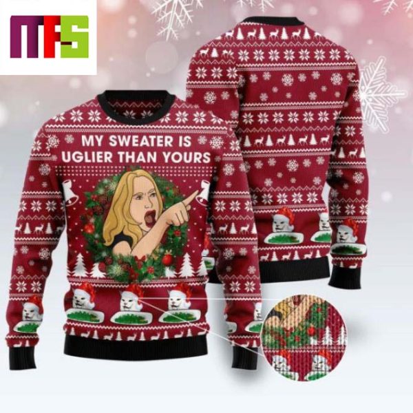 Cat And Woman Meme Funny Christmas Ugly Sweater 2023
