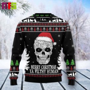 Cat In Skull Santa Face Christmas Ugly Sweater 2023