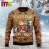 Cats Make Me Happy On Green Background Christmas Sweater 2023