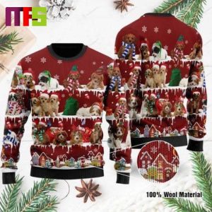 Cavoodle In Red Background Christmas Ugly Sweater 2023