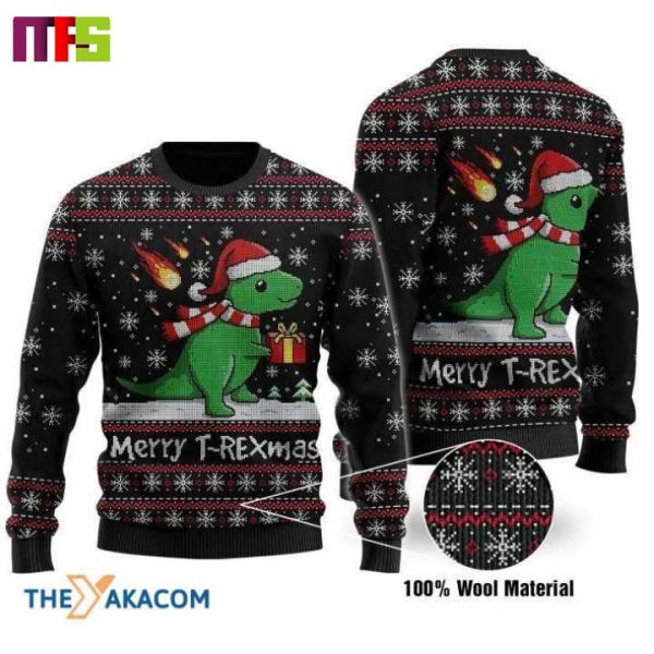 Chibi Dinosaur Merry T-Rexmas Christmas Ugly Sweater 2023