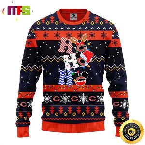 Chicago Bears HoHoHo Mickey Disney Funny Cute Best For 2023 Holiday Christmas Ugly Sweater